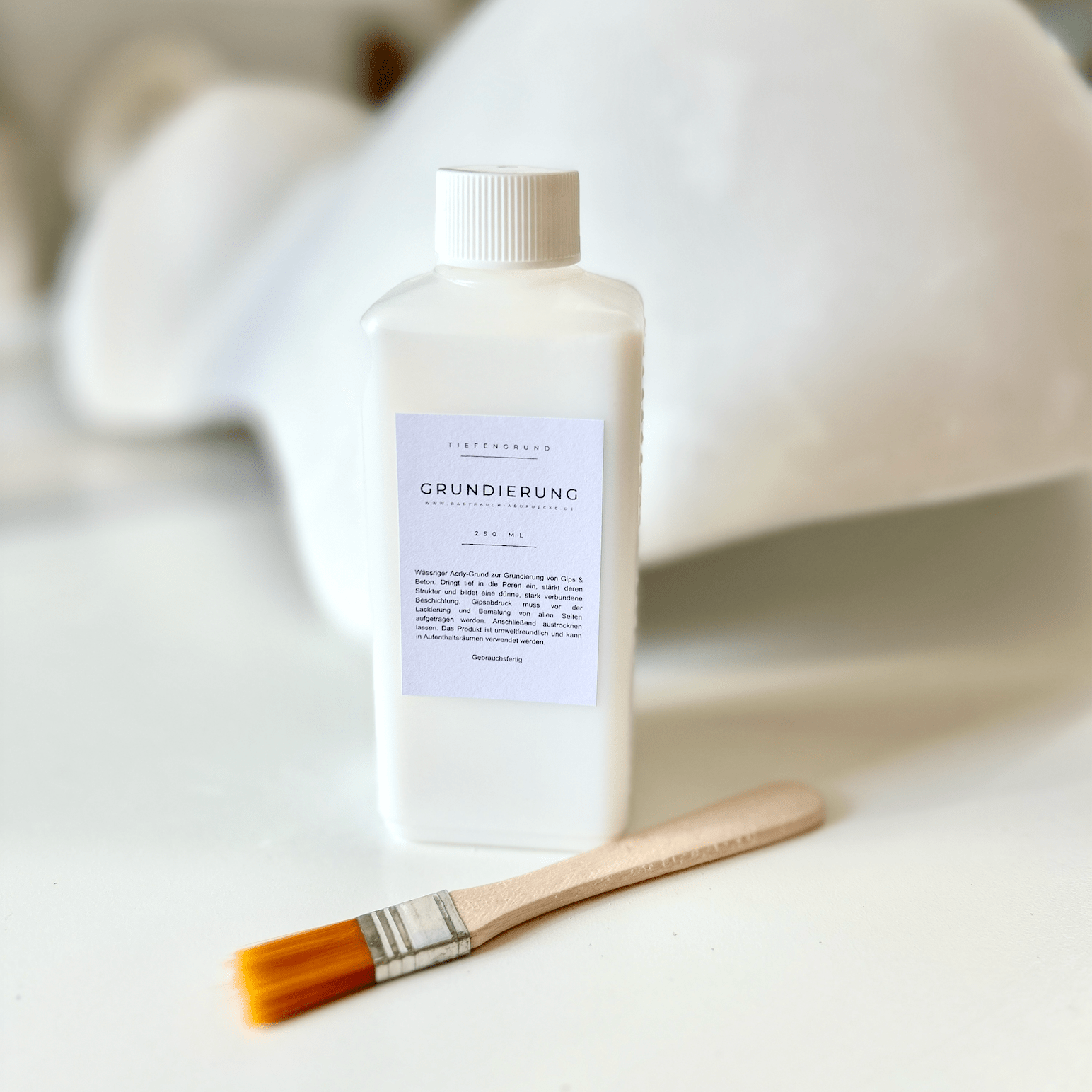 Grundierung, 250ml - zum Versiegeln von Gips + Pinsel - Atelier Body - pArts