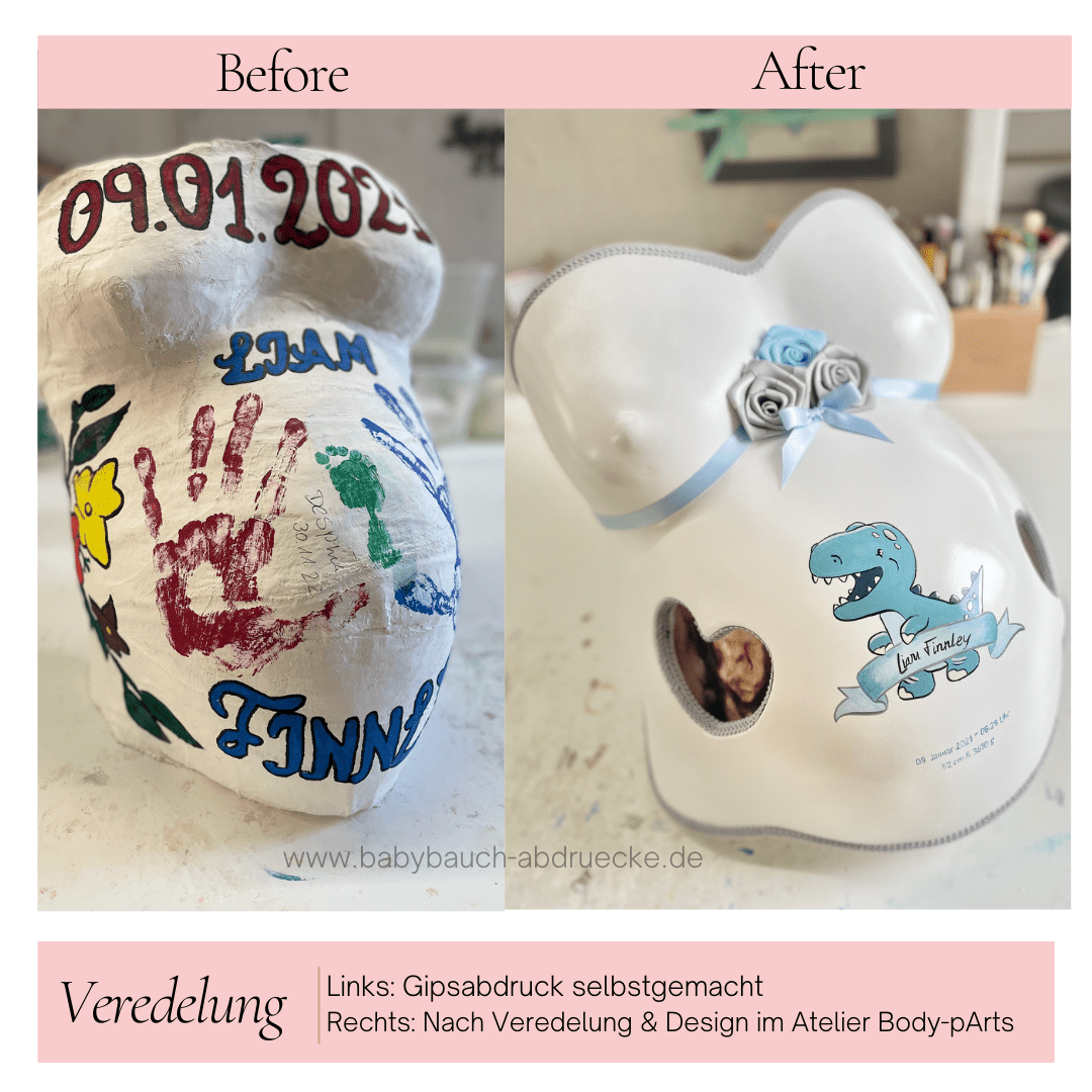 Warum es sich lohnt, seinen selbstgemachten Gipsabdruck professionell aufarbeiten zu lassen - Atelier Body-pArts