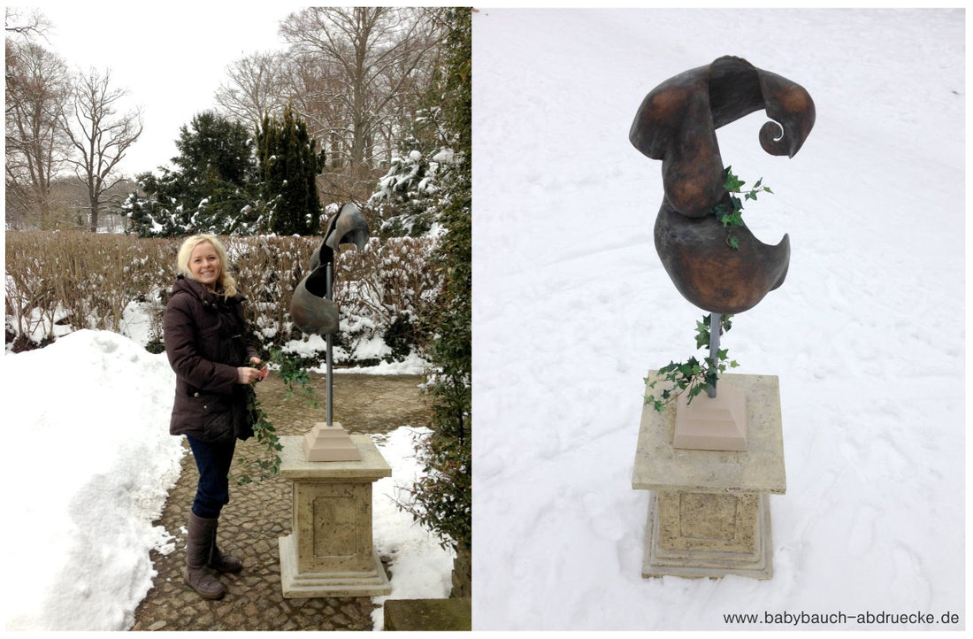 Fotoshooting mit unserer schwangeren Bronzebueste im Schlosspark Babelsberg