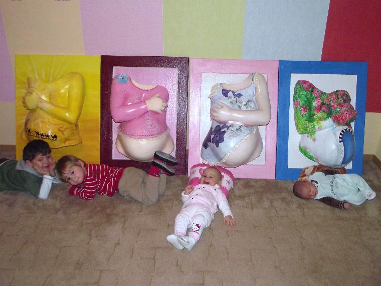 4 ´linge in Form von persoenlich gestalteten Gipsabdruecken - Atelier Body-pArts