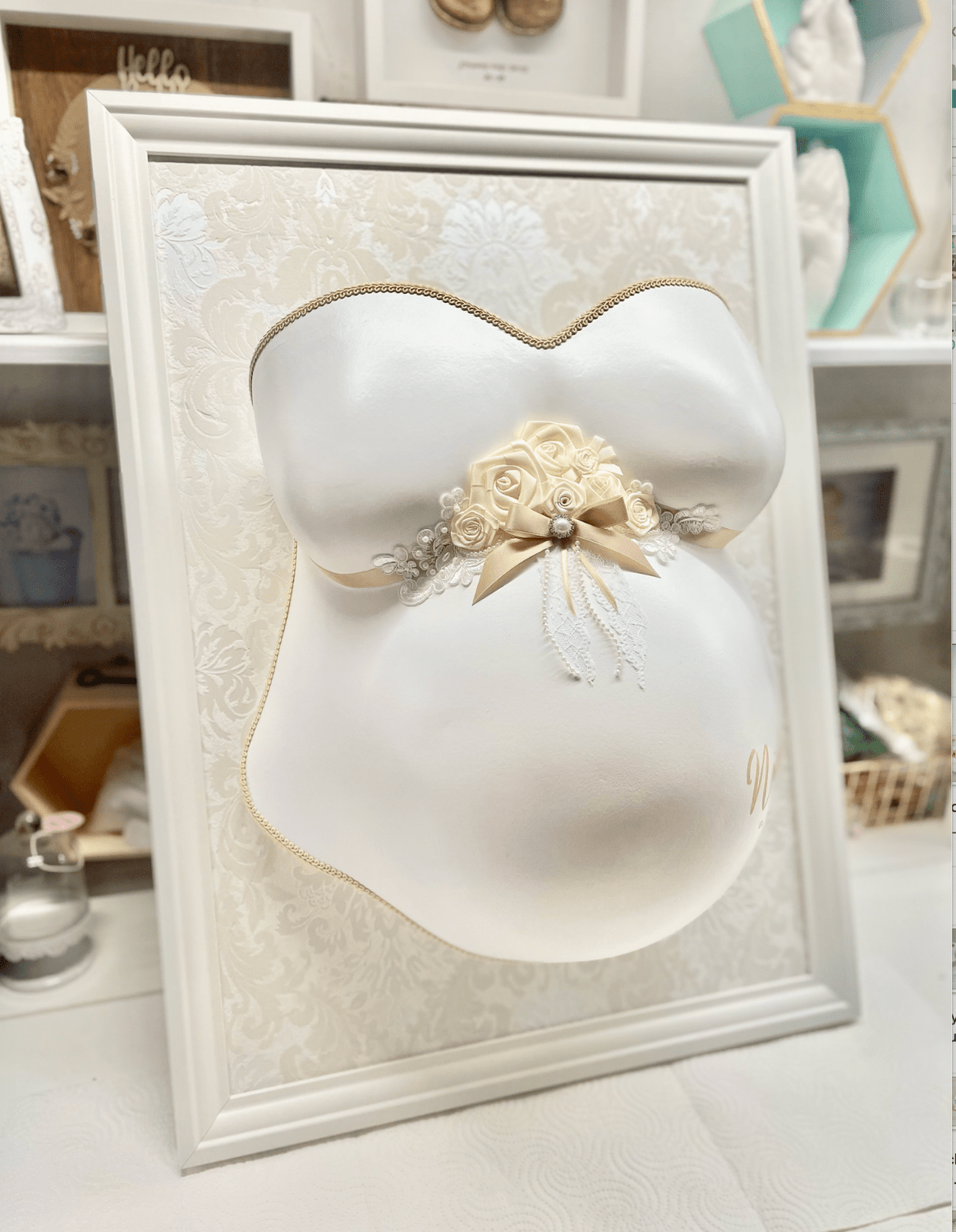 Rahmen & Aufhängung für Babybauch - Gipsabdrücke