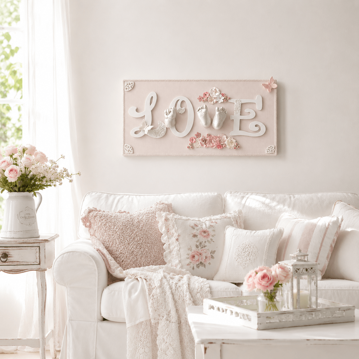 Wandbild "LOVE" für Baby-3D-Abdrücke & individuellem Design - Atelier Body-pArts