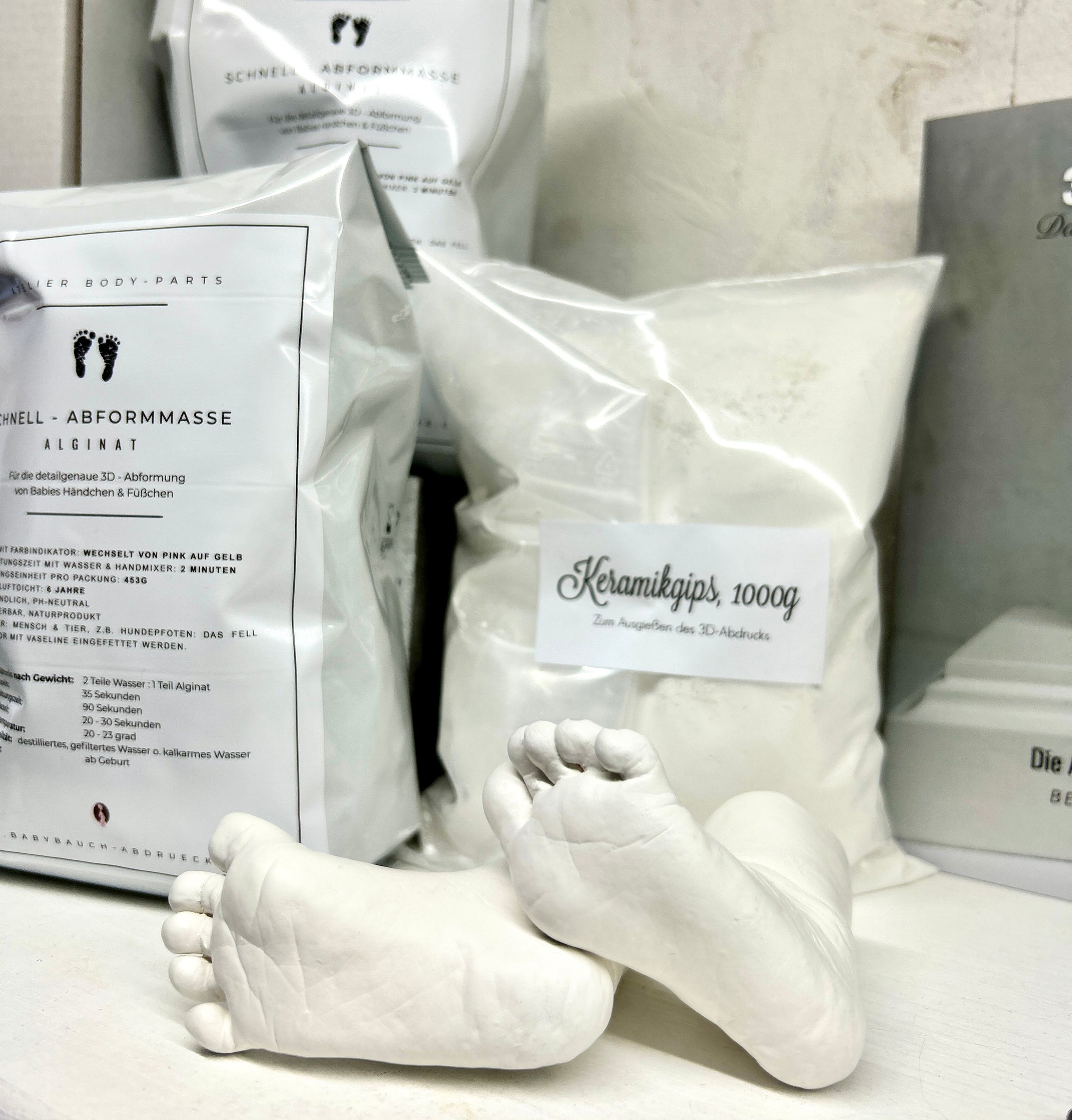3D - Abdruck - & Veredelungsset für Babys – Hand - und Fußabdrücke selbst abformen & veredeln - Atelier Body - pArts