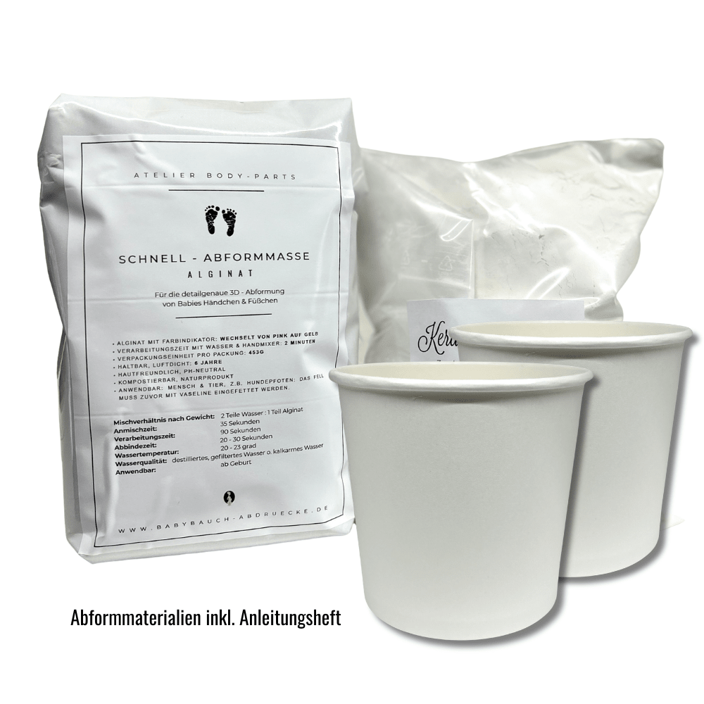 Baby 3D Hand - & Fußabdruck ab Geburt – Alginat & Keramikgips einzeln oder als Set - Atelier Body - pArts