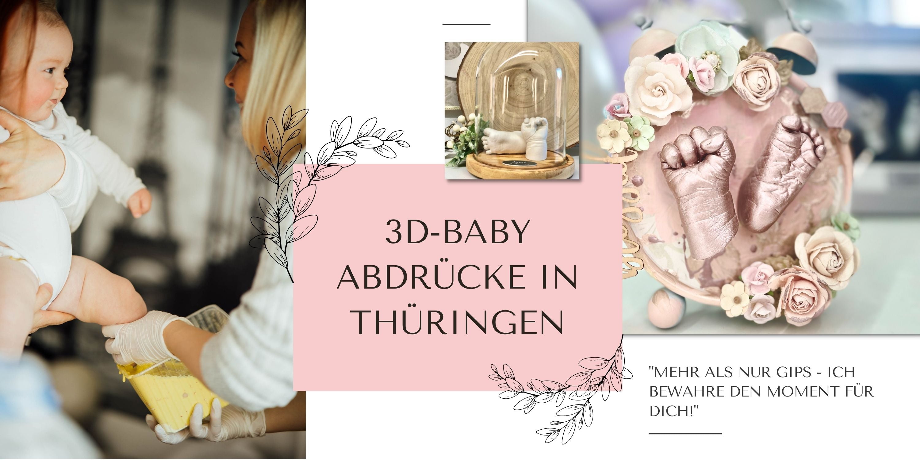 3D Baby Abdruck selbermachen oder doch lieber professionell im Atelier bie Künstlerin Julia Schulze in Erfurt, Thüringen? Egal wie, wichtig für frisch gebackene Eltern ist doch, dass der Moment bewahr ist. Gestalterisch wird alles individuell angefertigt.