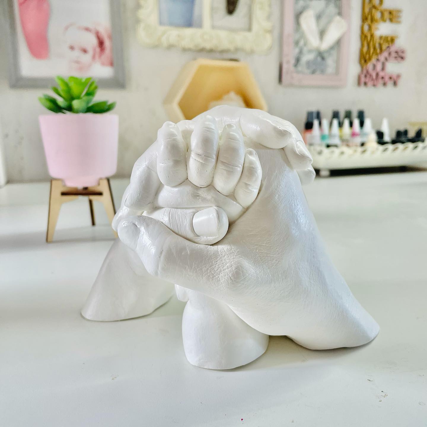 3D Eltern & Baby Handabdruck - Veredelung & Lackierung - Atelier Body - pArts