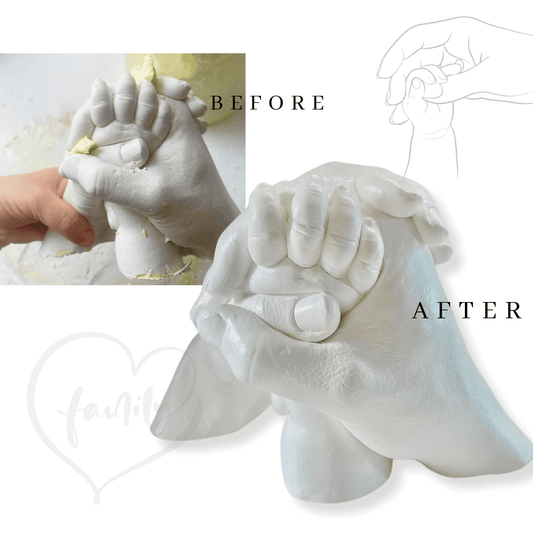3D Eltern & Baby Handabdruck - Veredelung & Lackierung - Atelier Body - pArts