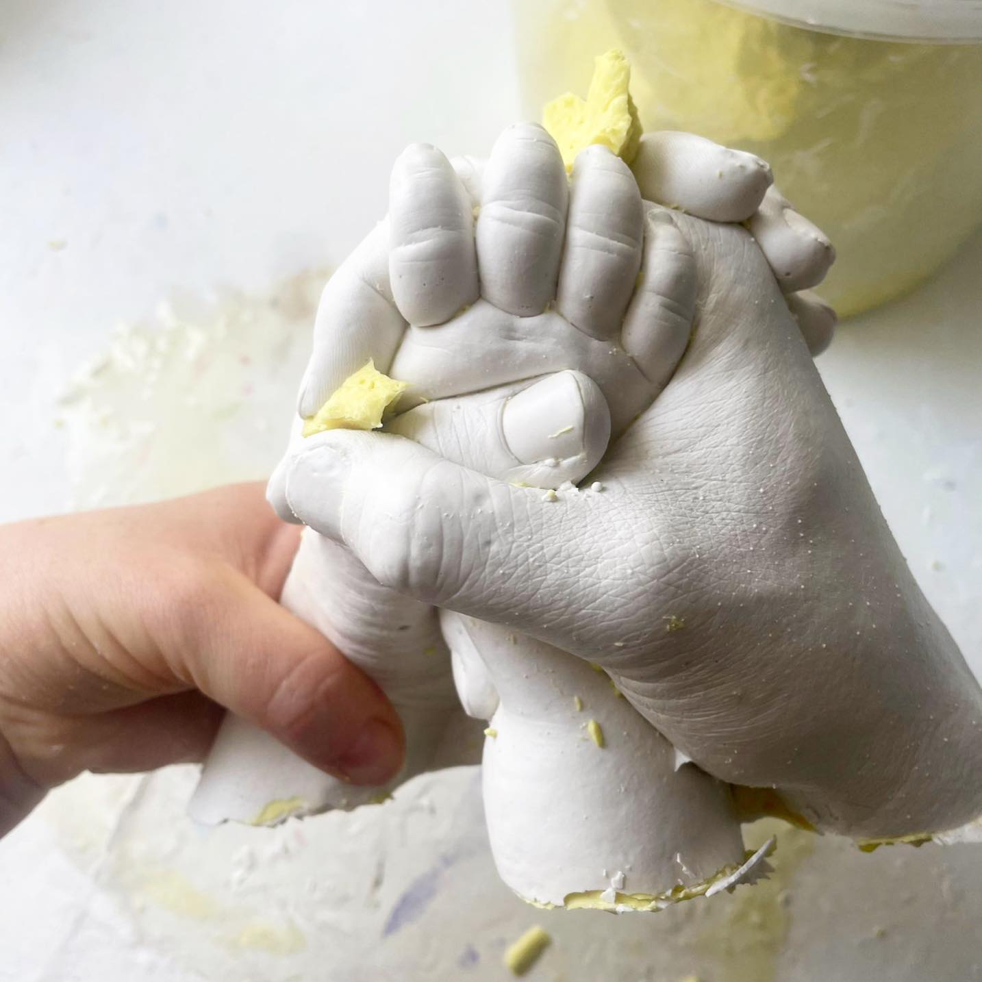 3D Eltern & Baby Handabdruck - Veredelung & Lackierung - Atelier Body - pArts