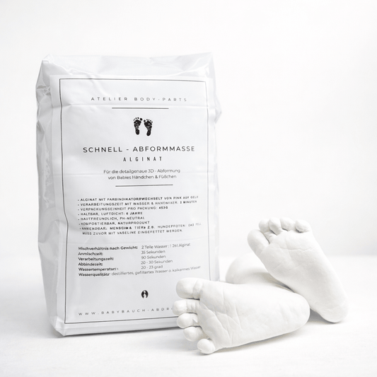 Baby 3D Hand - & Fußabdruck ab Geburt – Alginat & Keramikgips einzeln oder als Set - Atelier Body - pArts