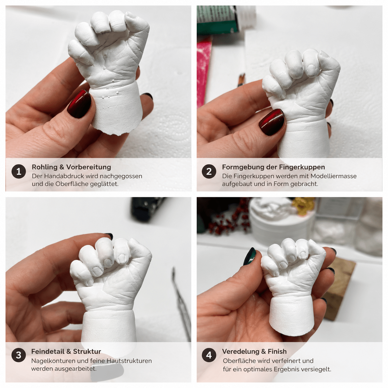 3D Hand - oder Fußabdruck, Veredelung & Lackierung, > 1 Jahre - Atelier Body - pArts