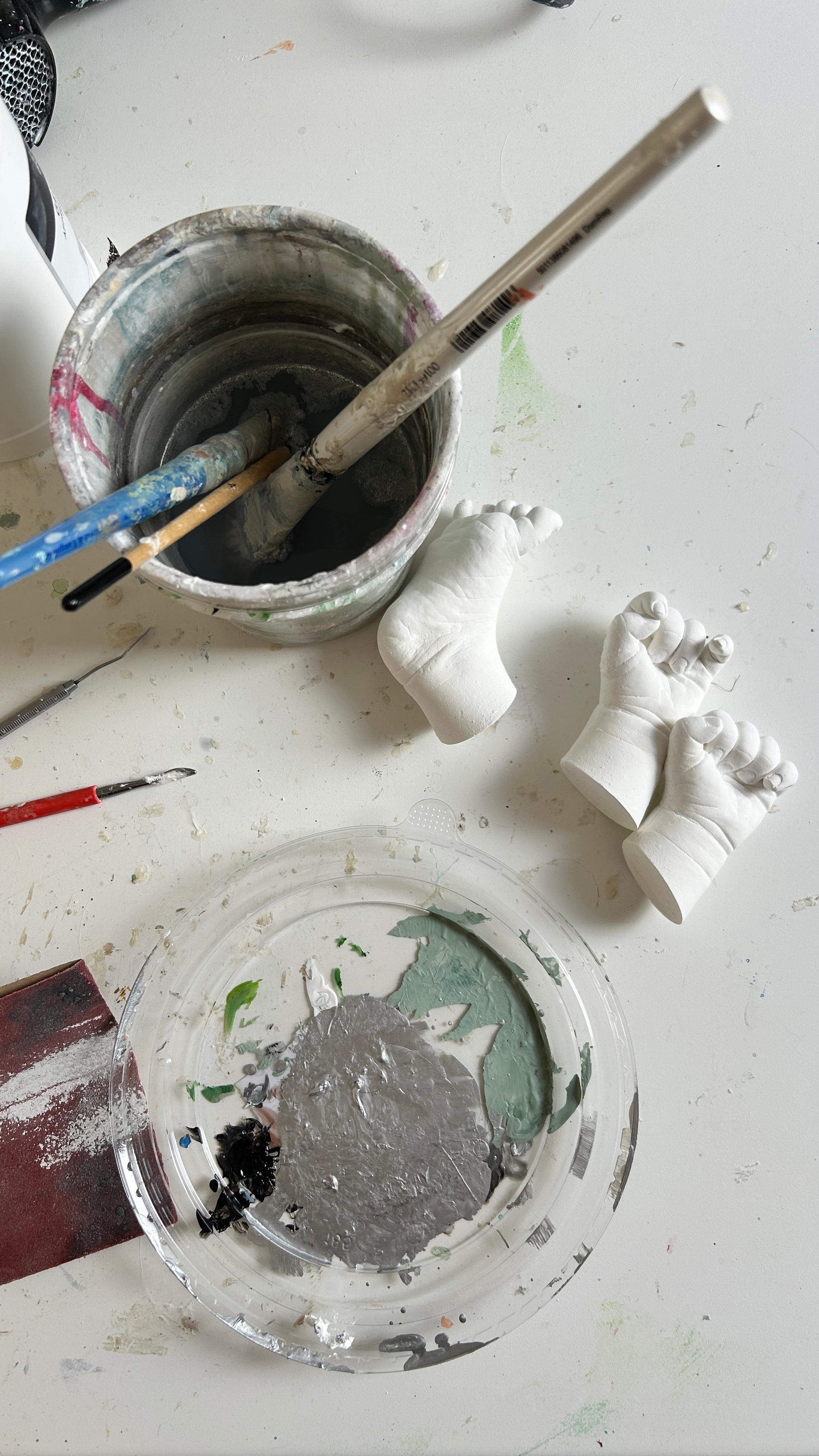 Baby 3D Hand - oder Fußabdruck, Veredelung & Lackierung bis 6 Monate - Atelier Body - pArts