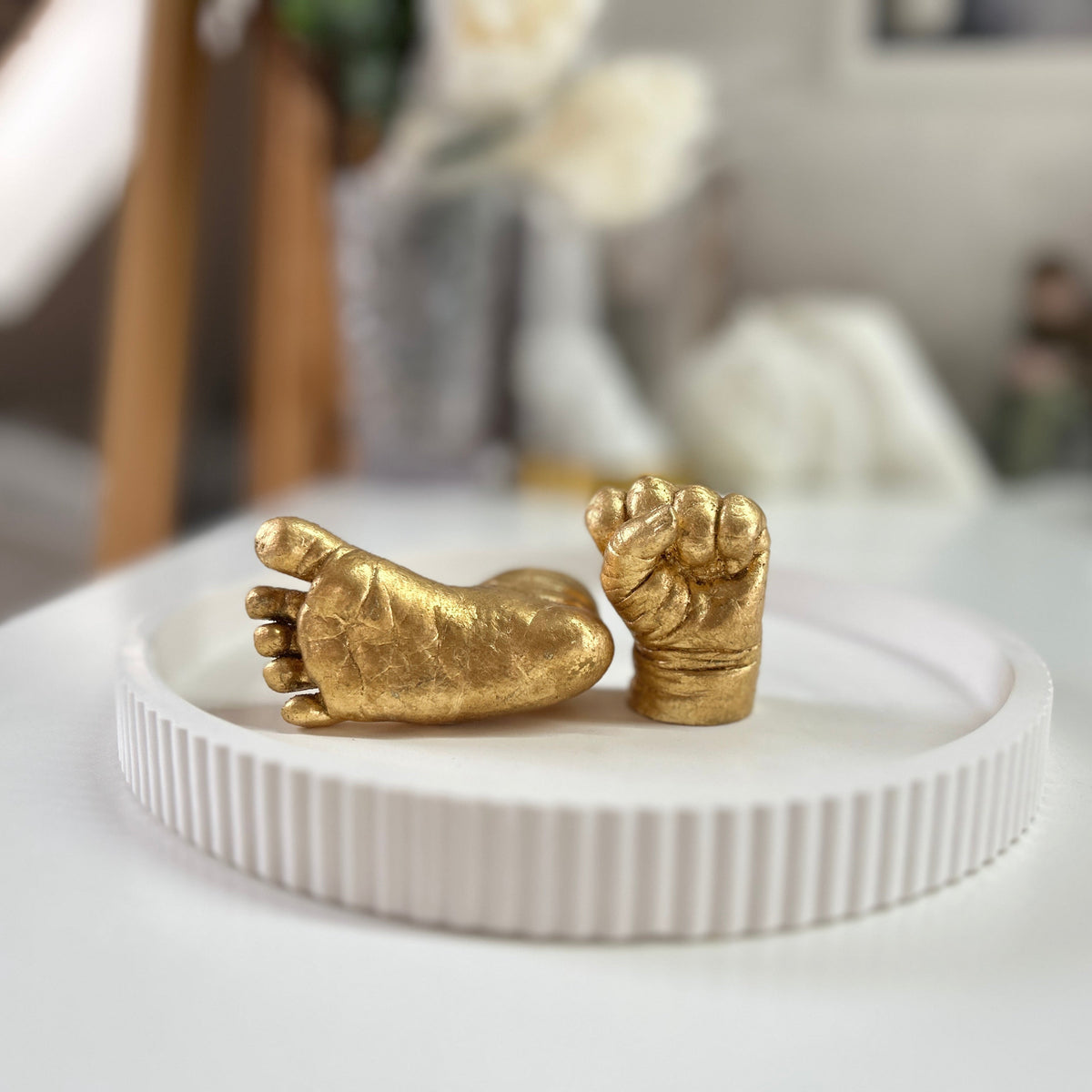 Design-Gipsteller aus Keramikgips für Baby-3D-Abdrücke – handgegossen