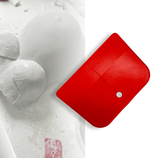 Spezialspachtel für die Oberflächenglättung von Gipsabdrücken, 10 x 7cm, rot - Atelier Body - pArts