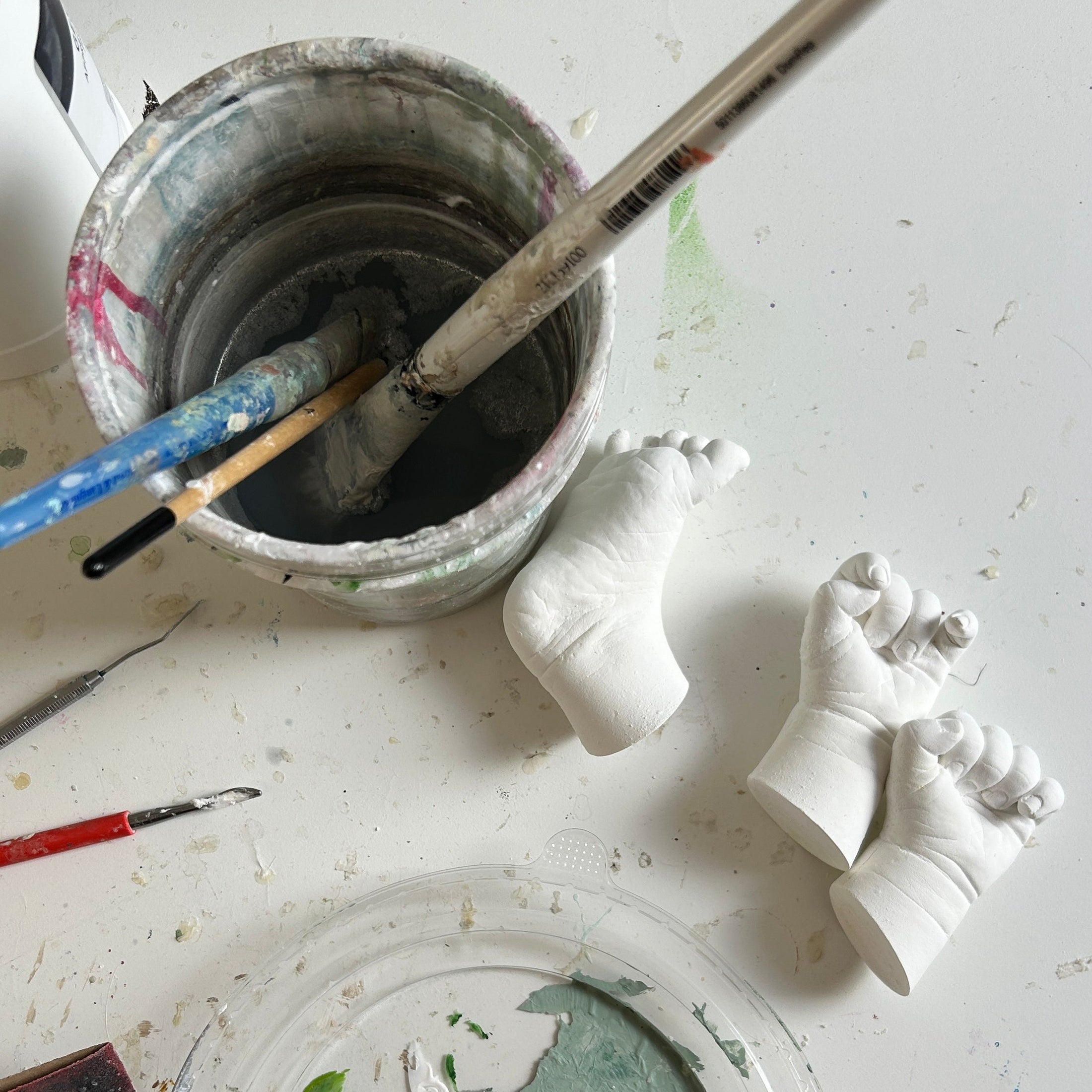 Baby 3D Hand - oder Fußabdruck, Veredelung & Lackierung bis 6 Monate - Atelier Body - pArts