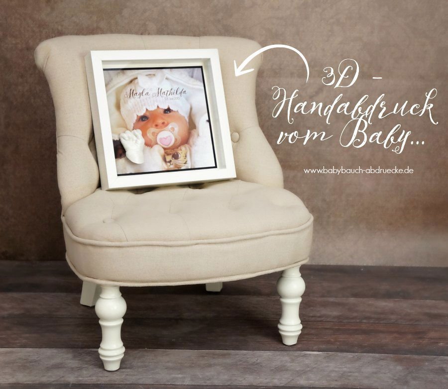 Rahmen für Baby 3D - Abdrücke mit Babyfoto + Gravur - Atelier Body - pArts