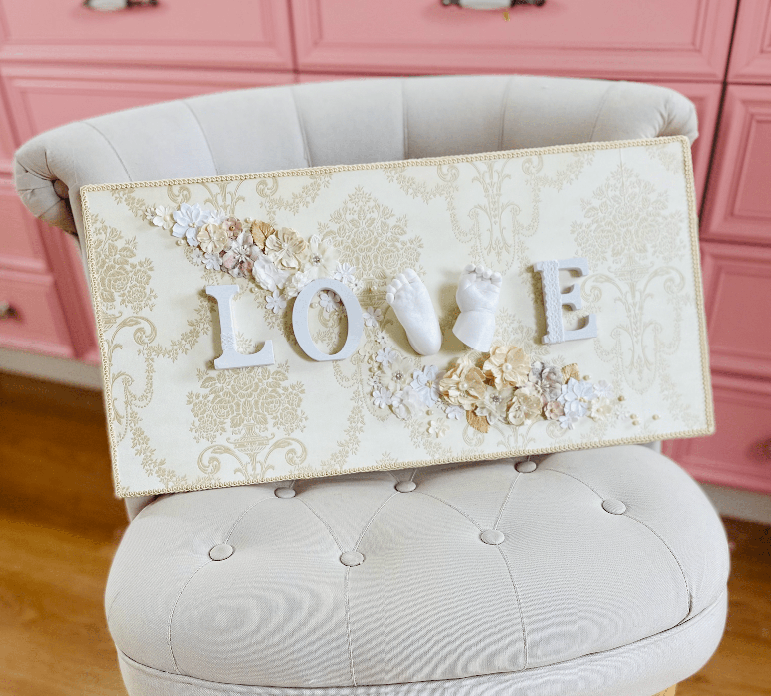 Wandbild "LOVE" für Baby-3D-Abdrücke & individuellem Design - Atelier Body-pArts