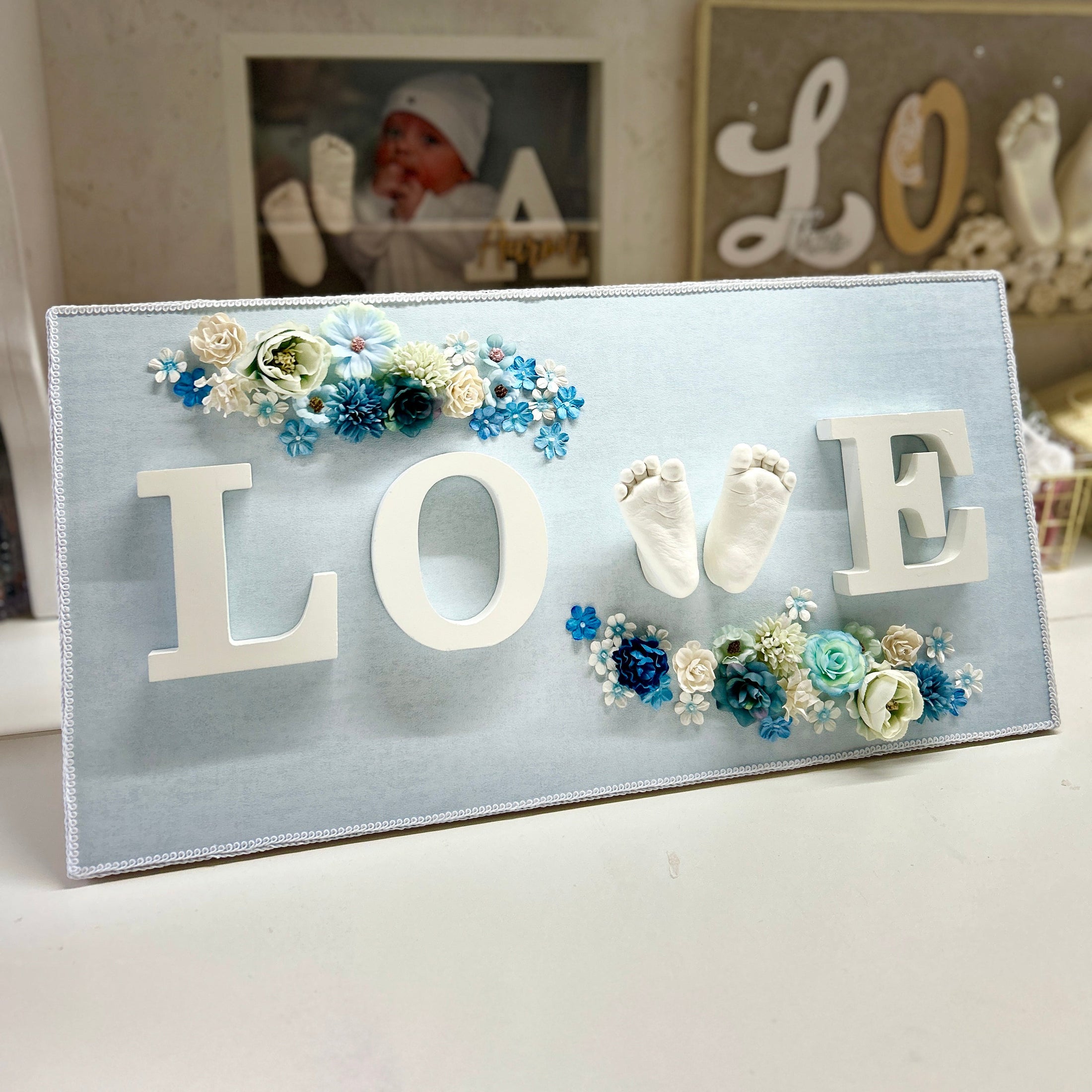 Wandbild "LOVE" für Baby-3D-Abdrücke & individuellem Design - Atelier Body-pArts