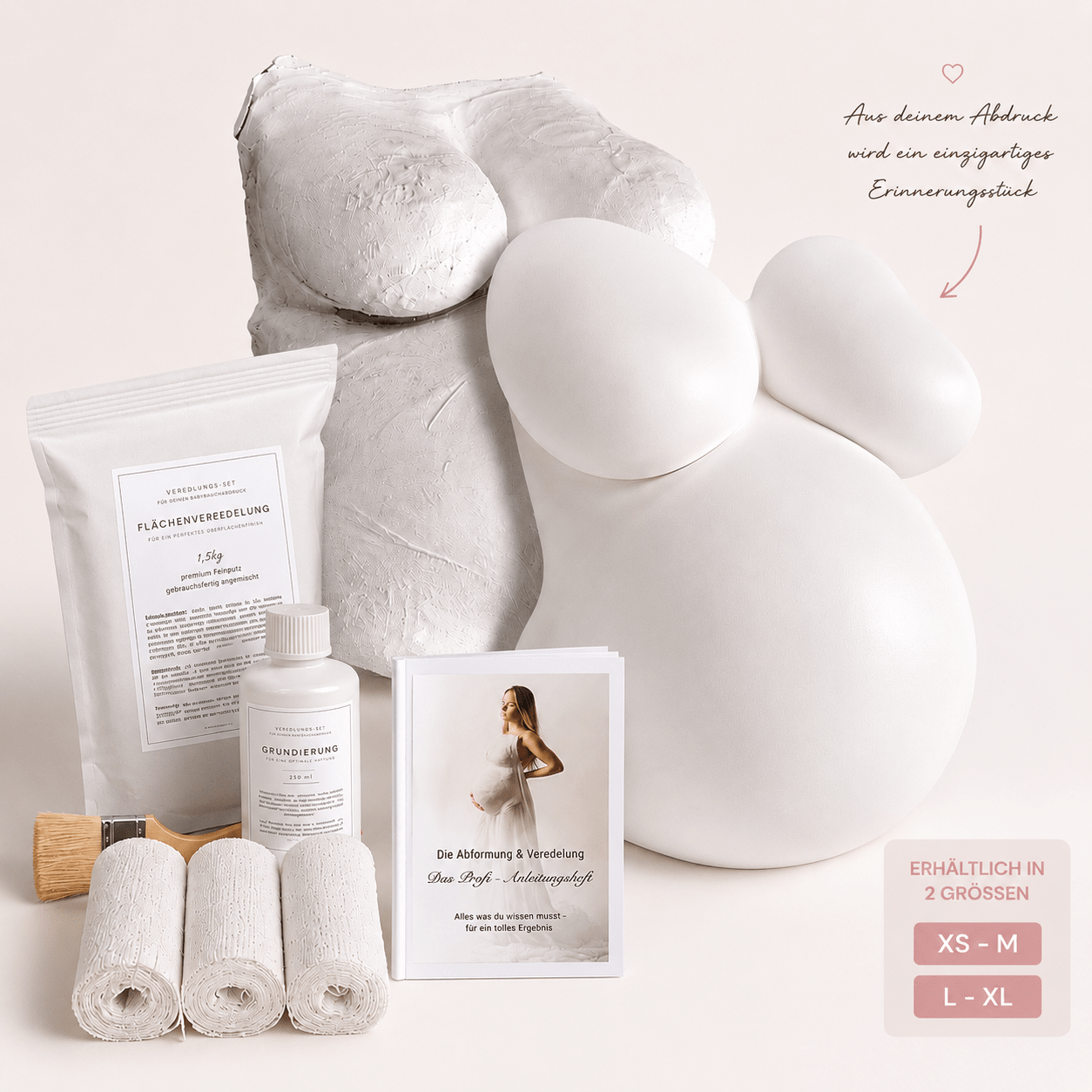 Gipsabdruck Babybauch Veredelungs - & Reparaturset mit Profi - Anleitung - Atelier Body - pArts