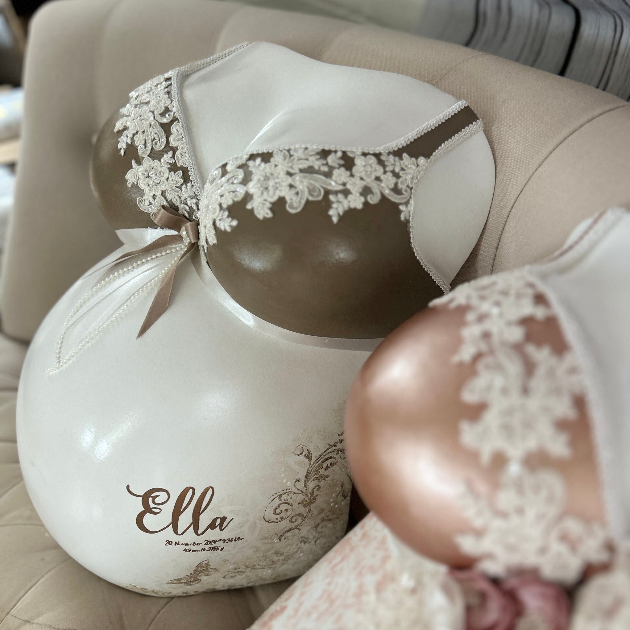 Babybauch Gipsabdruck ELEGANCE – Veredelung + BH - Design | All - in - One - Paket - Atelier Body - pArts