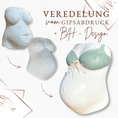 Bild in Galerie-Betrachter laden, Professionell veredelter Babybauch-Gipsabdruck im BH-Design Eleganz, inklusive Reparatur und Aufarbeitung selbstgemachter Gipsabdrücke im Atelier Bodyparts, Julia Schulze, Erfurt.
 - Atelier Body - pArts
