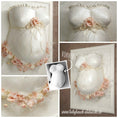 Bild in Galerie-Betrachter laden, gipsabdruck shabby romantik design auf gips abdruck babybauch professionell repariert veredelt ornamente rahmen tapete stoffrosen
