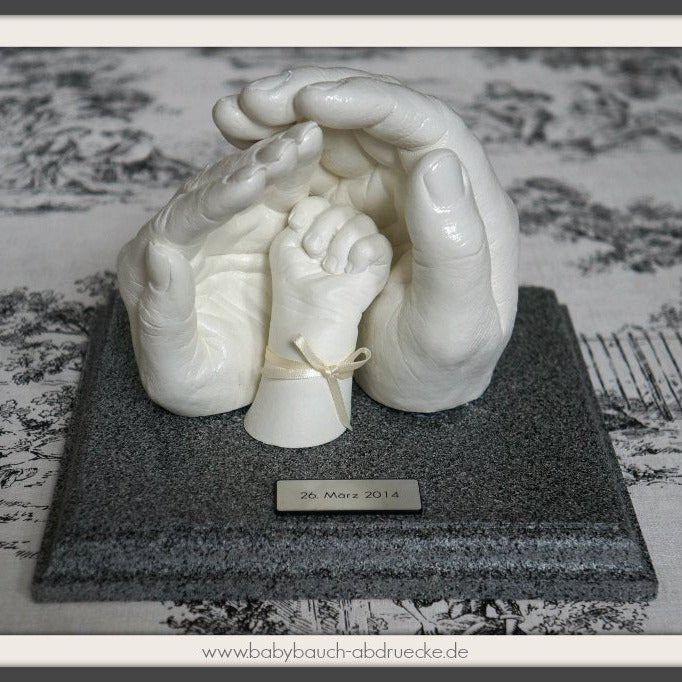 3D Eltern & Baby Handabdruck - Veredelung & Lackierung - Atelier Body - pArts