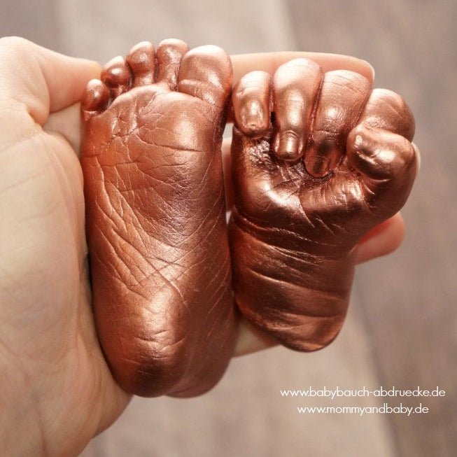 Baby 3D Hand- oder Fußabdruck, Veredelung & Lackierung bis 1 Jahr - Atelier Body-pArts